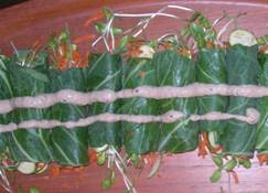 Collard wraps closeup